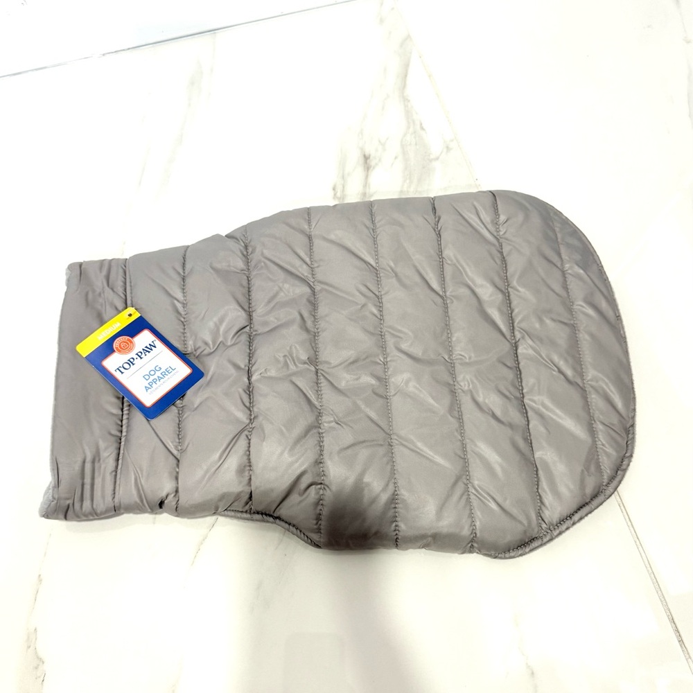 Top Paw‎ Silver Quilted Kids Puffer Jacket MEDIUM